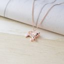 Rose Gold Pegasus Geometric Pendant Necklace 