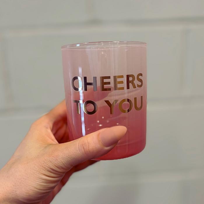 Double Old Fashioned Party Glasses - Hip Hip Hooray, Cheers to You, Better Not Pout 