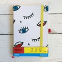 Wink Pop Art Notebook with 190 Dot Grid Pages Cute and Cozy Accessories | Christmas Holiday Gift Ideas - Stocking Stuffers Under $15