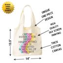 Out of Patience for Deeply Disappointing Men Funny Slouchy Canvas Tote Bags with Humorous Slogans