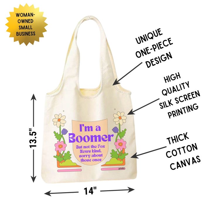 Funny Slouchy Canvas Tote Bags with Humorous Slogans