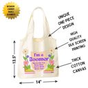 I'm a Boomer But Not the Fox News Kind Funny Slouchy Canvas Tote Bags with Humorous Slogans