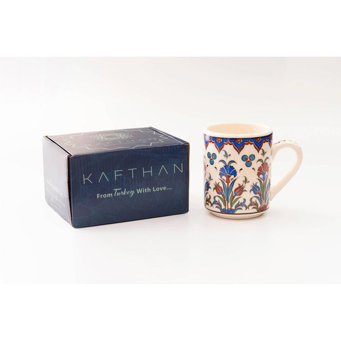 Boxed Gift Set of 4 Handmade Mugs - Turkish Flowers, Hand Painted