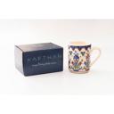 Thin Clove Boxed Gift Set of 4 Handmade Mugs - Turkish Flowers, Hand Painted