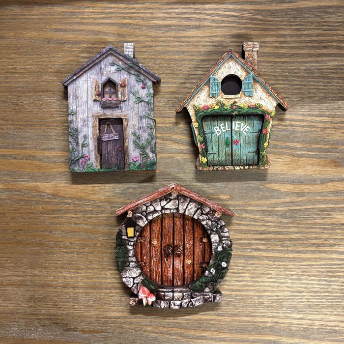 Mini Fairy Door | 4" Tall Faux Faerie Elf Door Outdoor Garden Decor