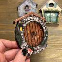 Round Stone Mini Fairy Door | 4" Tall Faux Faerie Elf Door Outdoor Garden Decor