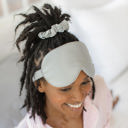 Gray Satin Sleep Set Giftable Goodnight Gorgeous Satin Sleep Set [Includes Pillowcase, Sleep Mask + Scrunchie]