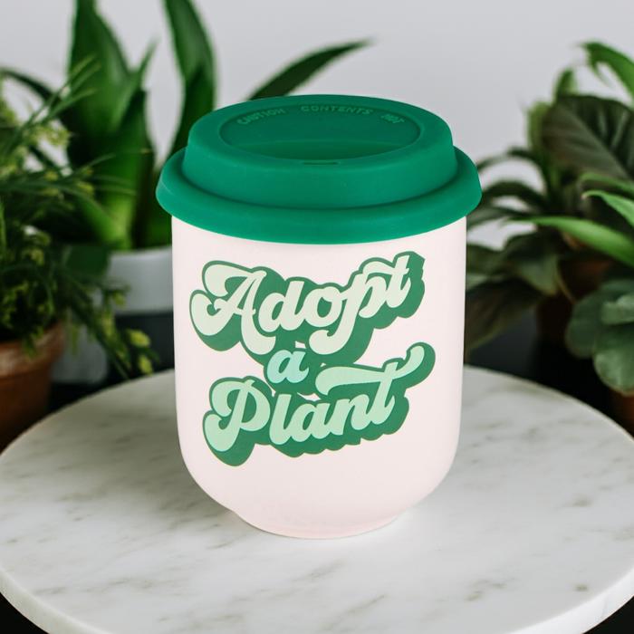 Pretty Eco- and Plant-Themed To-Go Mugs with Silicone Lids | Eco-friendly Gifts - 5 Options!