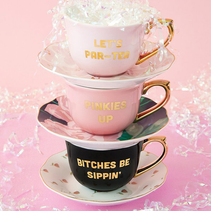 Par-Tea and Whiskey in a Teacup and Saucer Set