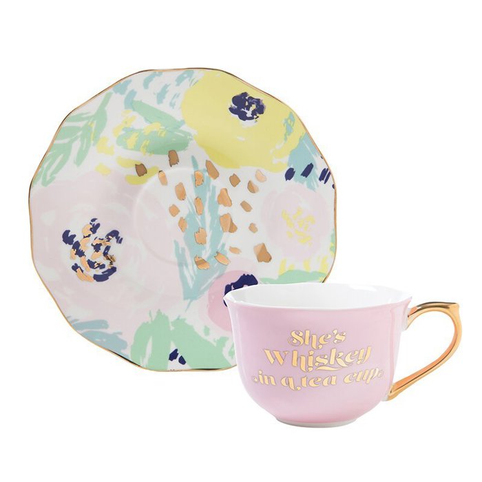 Par-Tea and Whiskey in a Teacup and Saucer Set