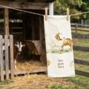 You Goat This Animal Puns Embroidered Tea and Dish Towels | Linen Novelty Kitchen Towels
