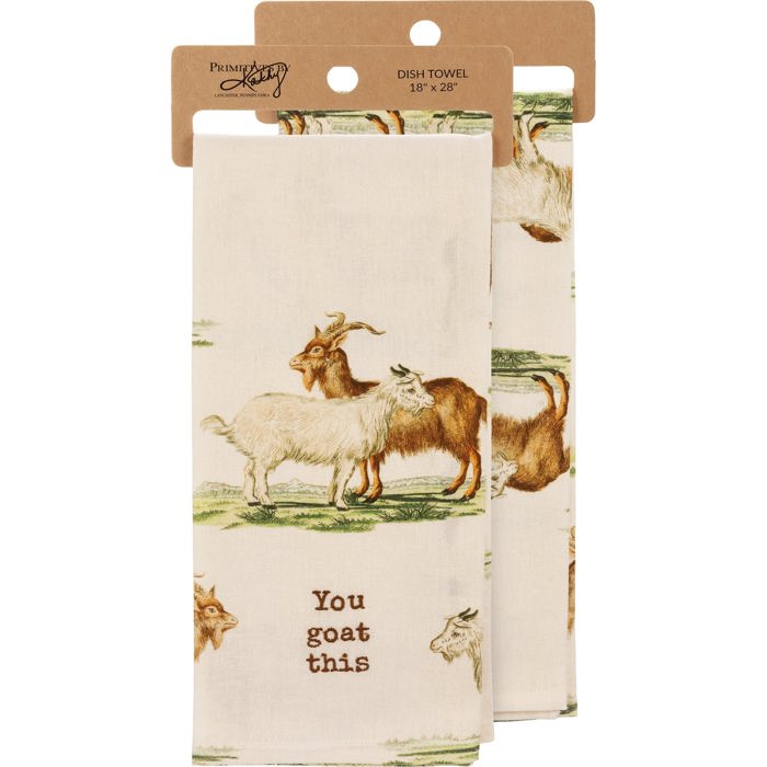 Animal Puns Embroidered Tea and Dish Towels | Linen Novelty Kitchen Towels