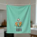 Pizza Party Easter and Spring Towels | Funny Kitchen Dish Towels
