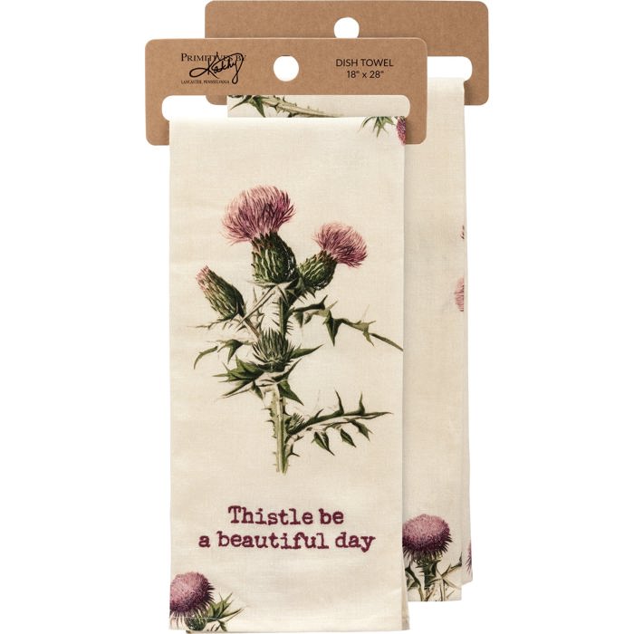 Flower Pun Embroidered Tea and Dish Towels | Novelty Kitchen Hand Towels