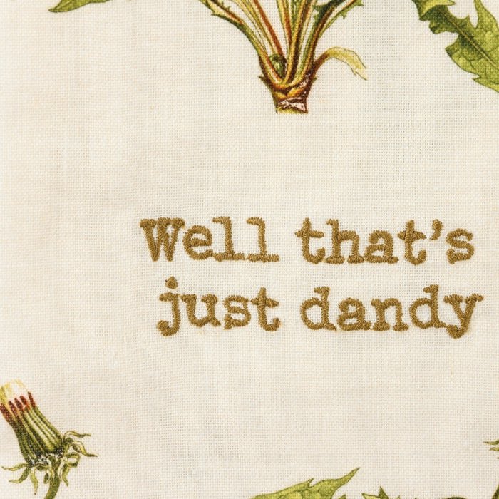 Flower Pun Embroidered Tea and Dish Towels | Novelty Kitchen Hand Towels