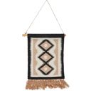 Diamond Western Cotton Wall Hanging with Jute Tassels Boho Wall Hanging Decor | Rustic Farmhouse Wall Art