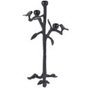 Bird Branch Metal Candle Holder for 3 Taper Candles  Rustic Bird Decor Collection | Farmhouse Bird Garden Decor