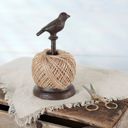 Garden Bird Twine Holder with Antique Metal Bird Rustic Bird Decor Collection | Farmhouse Bird Garden Decor