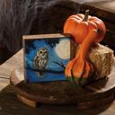 Moody Owl Wooden Block Sign Celestial Decor | Sun Moon Home Accents