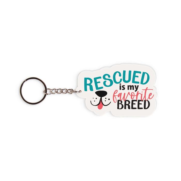 Dog and Cat Themed Acrylic Keychains | 5 Style Options | Rescue Is My Favorite Breed, I Woof You & Puppy Lover