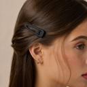 Black/Brown Barrette Set | Hair Clips in Olive Camo & Black/Nude