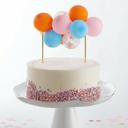 Orange Blue Pink Mini Balloon Cake Topper | Mini Confetti Balloon Party Cake Decoration