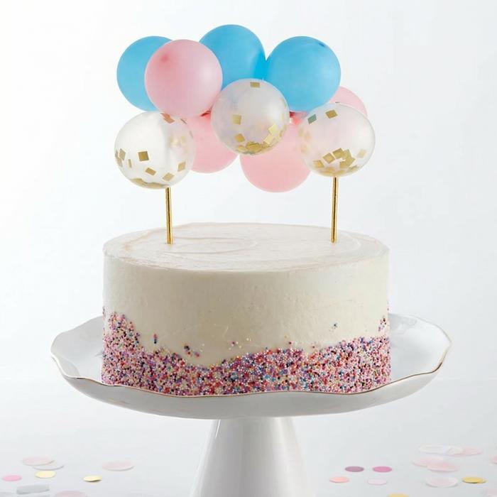 Mini Balloon Cake Topper | Mini Confetti Balloon Party Cake Decoration