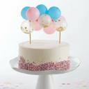 Pastel Pink Blue Mini Balloon Cake Topper | Mini Confetti Balloon Party Cake Decoration