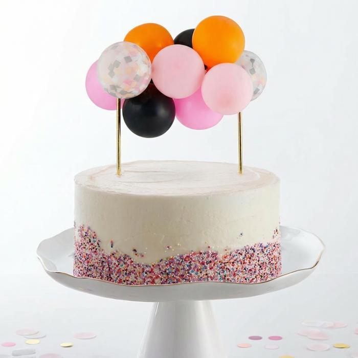 Mini Balloon Cake Topper | Mini Confetti Balloon Party Cake Decoration