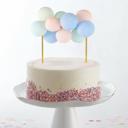 Mixed Pastels Mini Balloon Cake Topper | Mini Confetti Balloon Party Cake Decoration