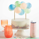 Mixed Pastels Mini Balloon Cake Topper | Mini Confetti Balloon Party Cake Decoration