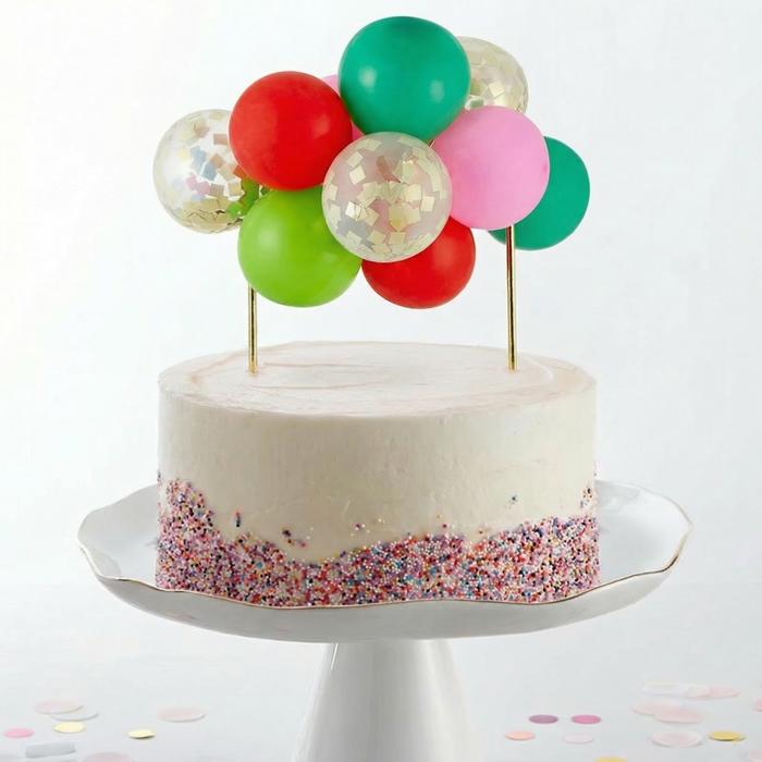 Mini Balloon Cake Topper | Mini Confetti Balloon Party Cake Decoration