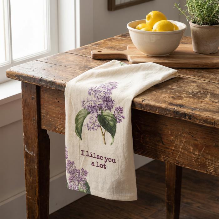 Mothers Day Flower Pun Embroidered Tea and Dish Towels | Novelty Kitchen Hand Towels