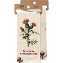 Thistle Be A Beautiful Day Mothers Day Flower Pun Embroidered Tea and Dish Towels | Novelty Kitchen Hand Towels