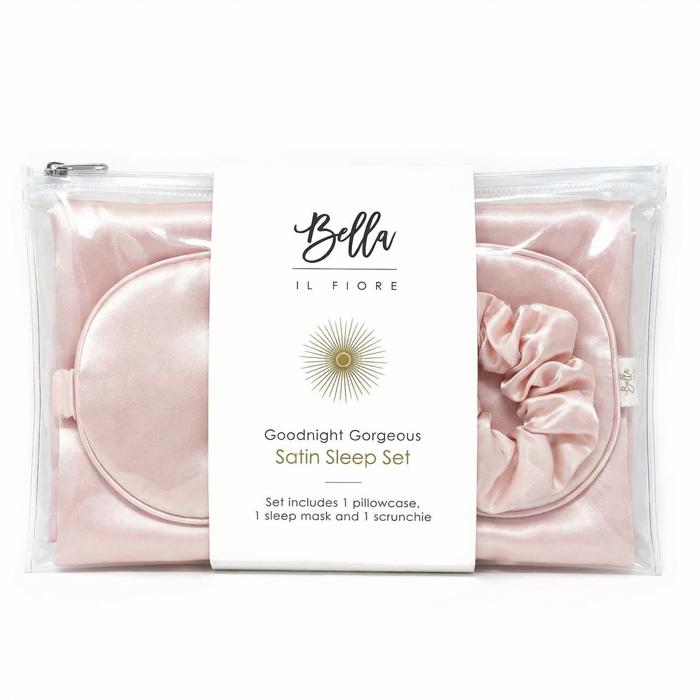 Giftable Goodnight Gorgeous Satin Sleep Set [Includes Pillowcase, Sleep Mask + Scrunchie]