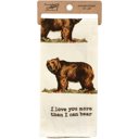 I Love You More Than I Can Bear Animal Puns Embroidered Tea and Dish Towels | Linen Novelty Kitchen Towels