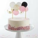 Black Pink White Mini Balloon Cake Topper | Mini Confetti Balloon Party Cake Decoration