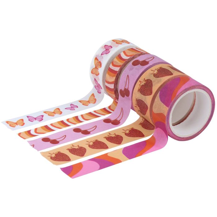 Retro Washi Tapes Set | 80's Smiley Heart Craft Scrapbooking Tapes