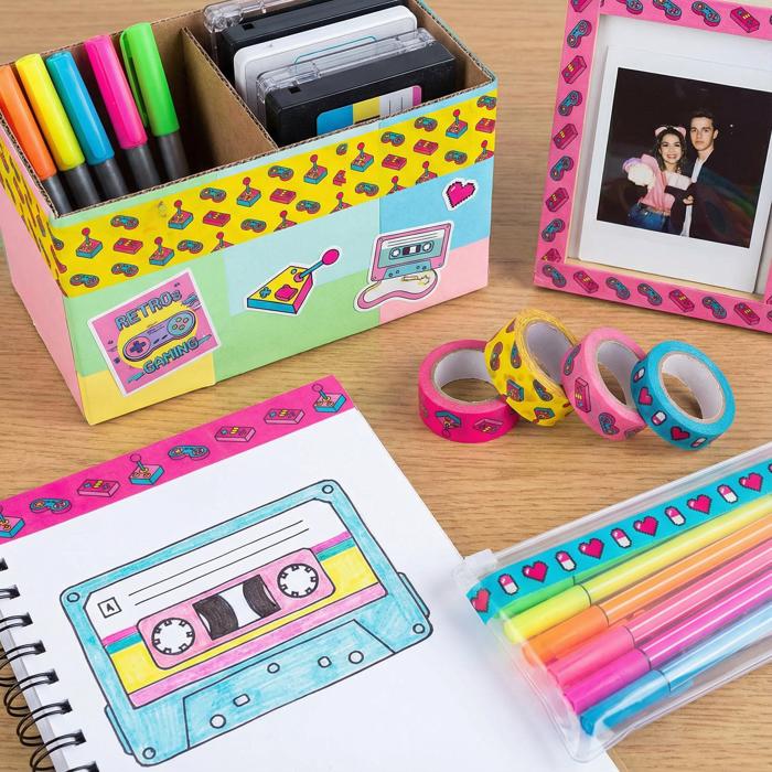 Retro Washi Tapes Set | 80's Smiley Heart Craft Scrapbooking Tapes