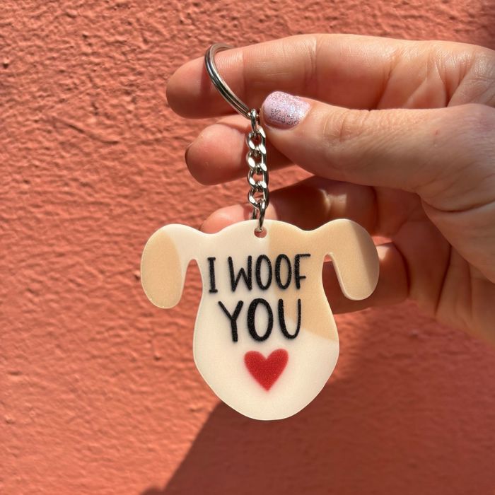 Dog and Cat Themed Acrylic Keychains | 5 Style Options | Rescue Is My Favorite Breed, I Woof You & Puppy Lover