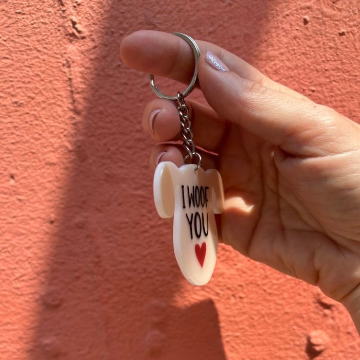 Dog and Cat Themed Acrylic Keychains | 5 Style Options | Rescue Is My Favorite Breed, I Woof You & Puppy Lover