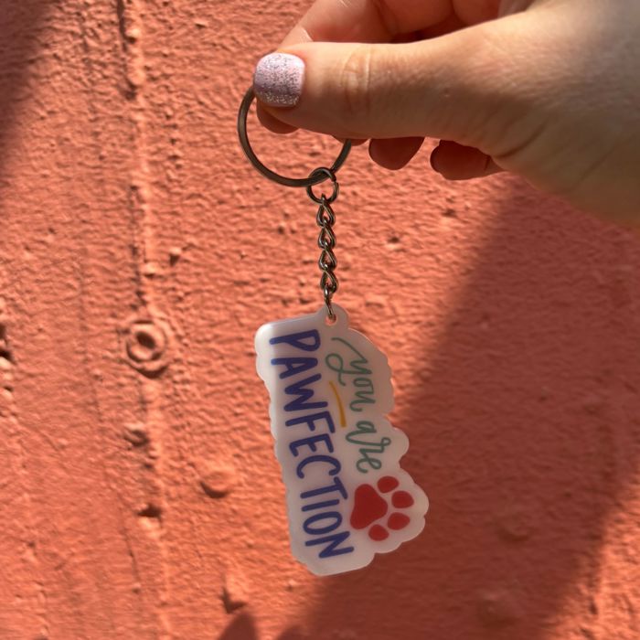 Dog and Cat Themed Acrylic Keychains | 5 Style Options | Rescue Is My Favorite Breed, I Woof You & Puppy Lover