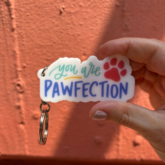 Dog and Cat Themed Acrylic Keychains | 5 Style Options | Rescue Is My Favorite Breed, I Woof You & Puppy Lover