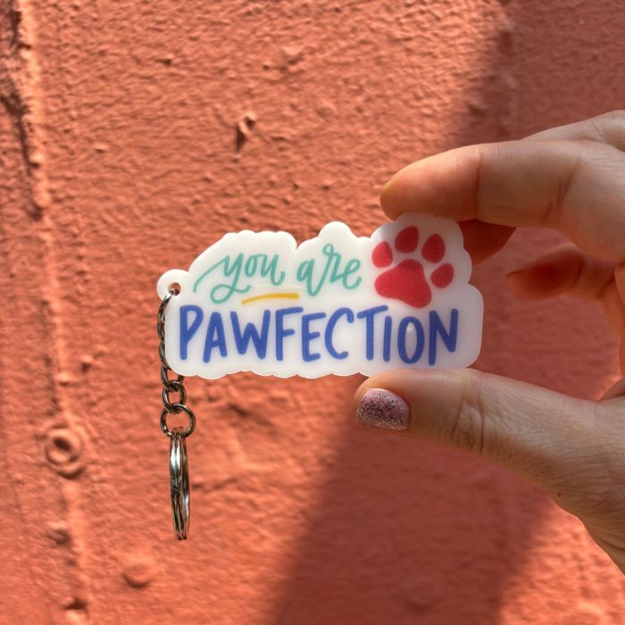 Dog and Cat Themed Acrylic Keychains | 5 Style Options | Rescue Is My Favorite Breed, I Woof You & Puppy Lover