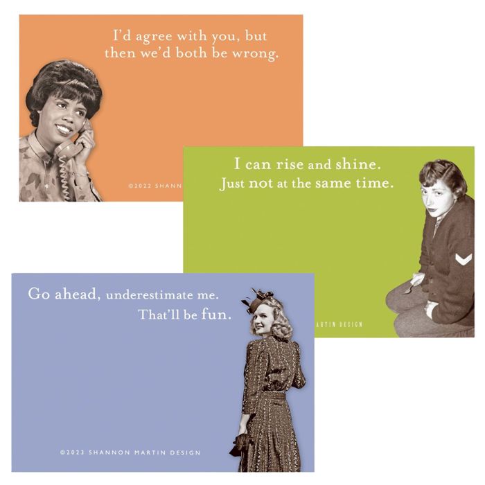 Agree with You, Rise and Shine, Underestimate Me Sticky Notes Set Memo Pads Strong Adhesive | 2-7/8 x 4-3/8 inches | Pack of 3