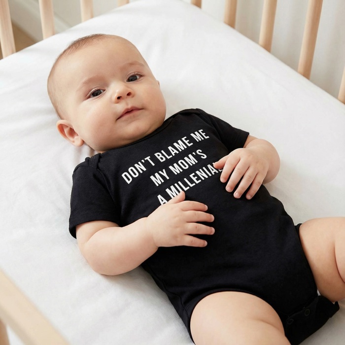 Don't Blame Me Baby Snapshirt  | Unisex Baby Cotton Short Sleeve Body Suit | Size 6-12 months