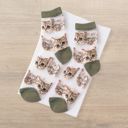 Green Sheer Cat Lover Socks Available in Yellow Green Red or Black [Fits Women's Size 5-9]