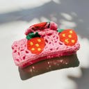 Strawberry Granny Square Hair Claw | Claw Clip Grandmothers Mothers Gift
