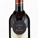 A Toast to the Host Leather Wine Bottle Tag Leather Wine Bottle Tag - 4 Options | Wine Gift Label Accessory