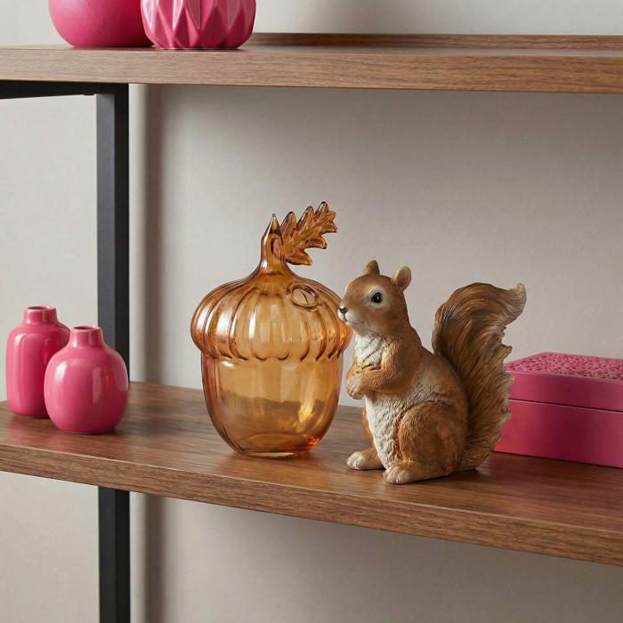 Acorn Glass Bud Vase | Fall Seasonal Decorative Mini Vase | 3" x 4.25" x 2.75"